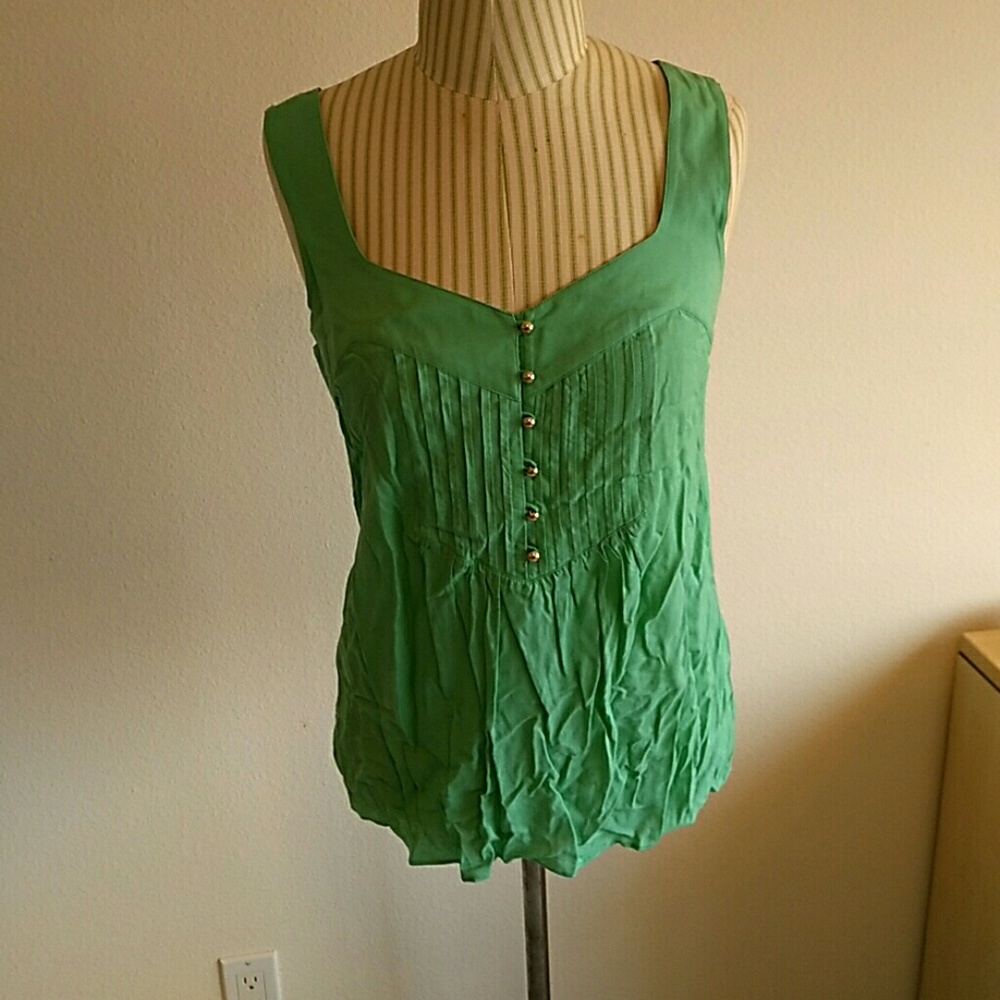 Banana Republic seafoam gold button tank
